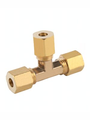SB64R106.jpg Red. Conical Tee Brass 5/8' X 5/8' X 3/8'