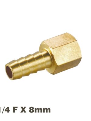 Hose Tail Connector Brass 1/4f X 8mm