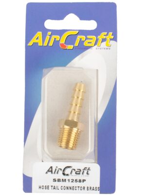 Hose Tail Connector Brass 1/4m X 8mm 1pc Pack