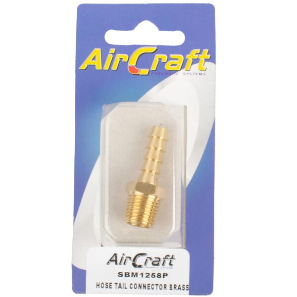 SBM1258P.jpg Hose Tail Connector Brass 1/4m X 8mm 1pc Pack