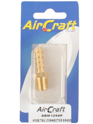 Hose Tail Connector Brass 1/4m X 10mm 1pc Pack