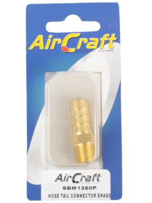 Hose Tail Connector Brass 1/4mx12mm 1pc Pack