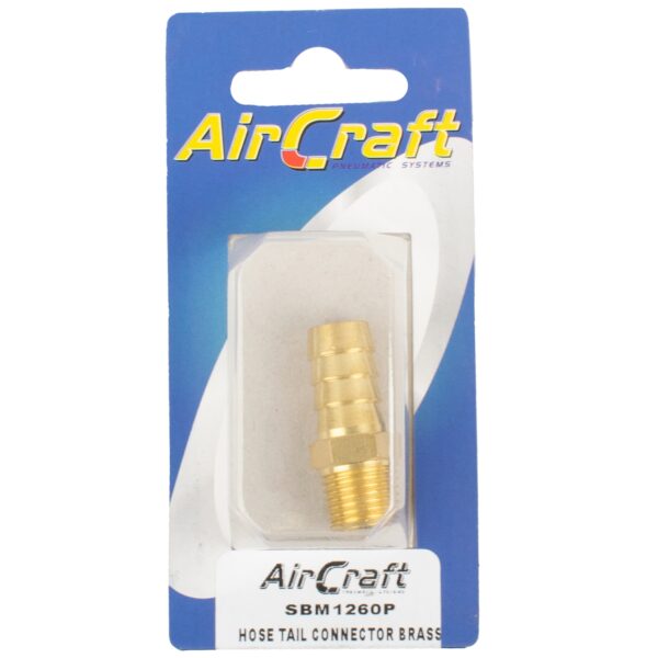 SBM1260P.jpg Hose Tail Connector Brass 1/4mx12mm 1pc Pack