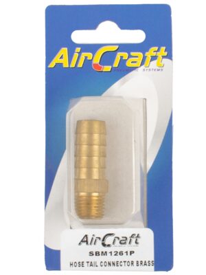 Hose Tail Connector Brass 1/4m X 13mm 1pc Pack