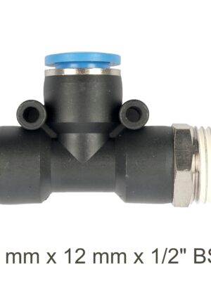 SG20APD12-04.jpg Pu Hose Fitting Tee 12mm X 12mm X 1/2'm