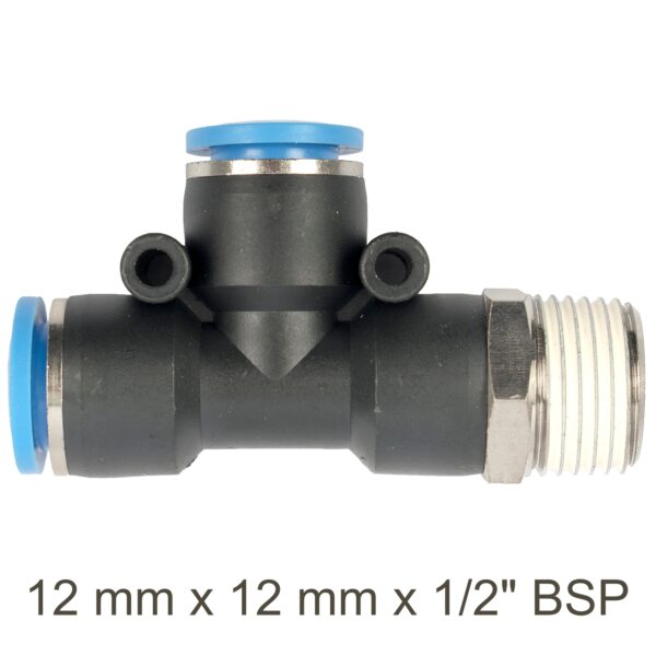 SG20APD12-04.jpg Pu Hose Fitting Tee 12mm X 12mm X 1/2'm