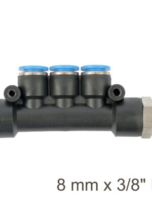 SG20APKD08-03.jpg Pu Hose Fitting Manifold 4 X 8mm Port X 3/8'm
