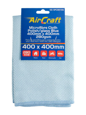 Microfibre Cloth Polishing/glass Blue 400mm X 400mm 280gsm