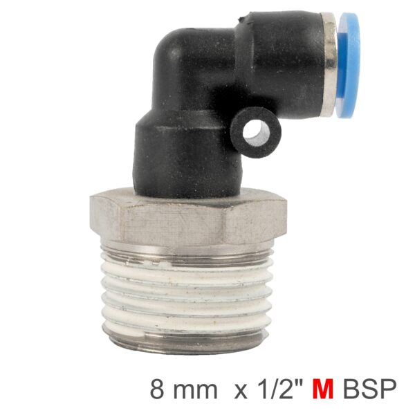 SPL08-04.jpg Elbow 8mm-1/2 M Pu Hose Fitting
