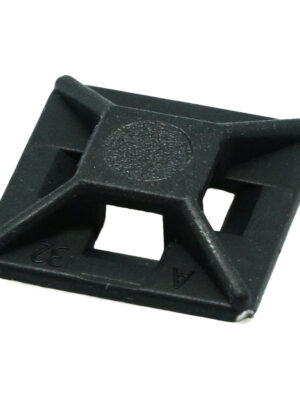 Cable Tie Mount 12,5mm X 12,5mm For 2.5mm Tie Black 100pc Nylon