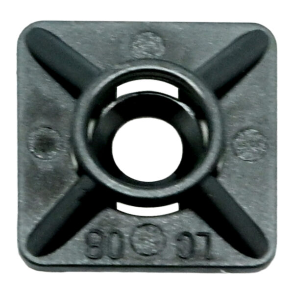 Cable Tie Mount Pad 19mm X 19mm For 3,6mm Tie Black 100pc Nylon