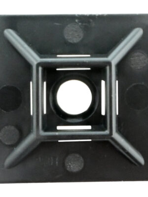 Cable Tie Mount Pad 28mm X 28mm For 4,8mm Tie Black 100pc Nylon