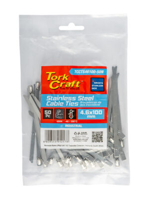 S/steel Cable Ties Ss304 4.6mm X 100mm Natural 50pc