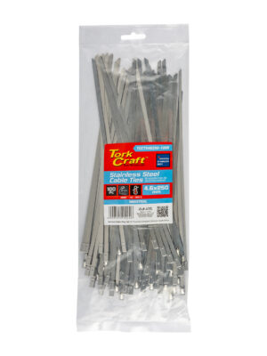 S/steel Cable Ties Ss304 4.6mm X 250mm Natural 100pc
