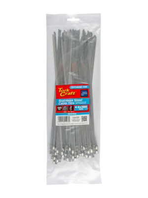 S/steel Cable Ties Ss304 4.6mm X 300mm Natural 100pc