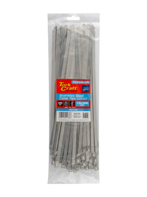 S/steel Cable Ties Ss304 7.9mm X 300mm Natural 100pc
