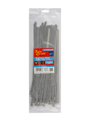 S/steel Cable Ties Ss304 7.9mm X 300mm Natural 50pc